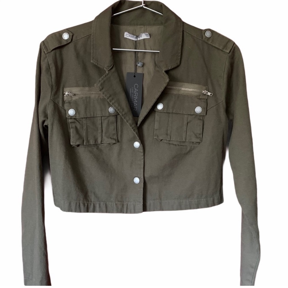 NWT CARMAR cropped military style jacket